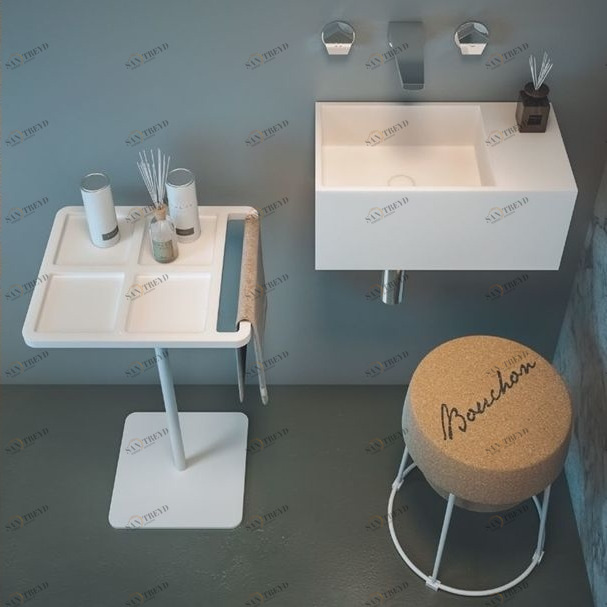 Moma Design Столик-подставка с полотенцедержателем Caddy 2 белый CDY2