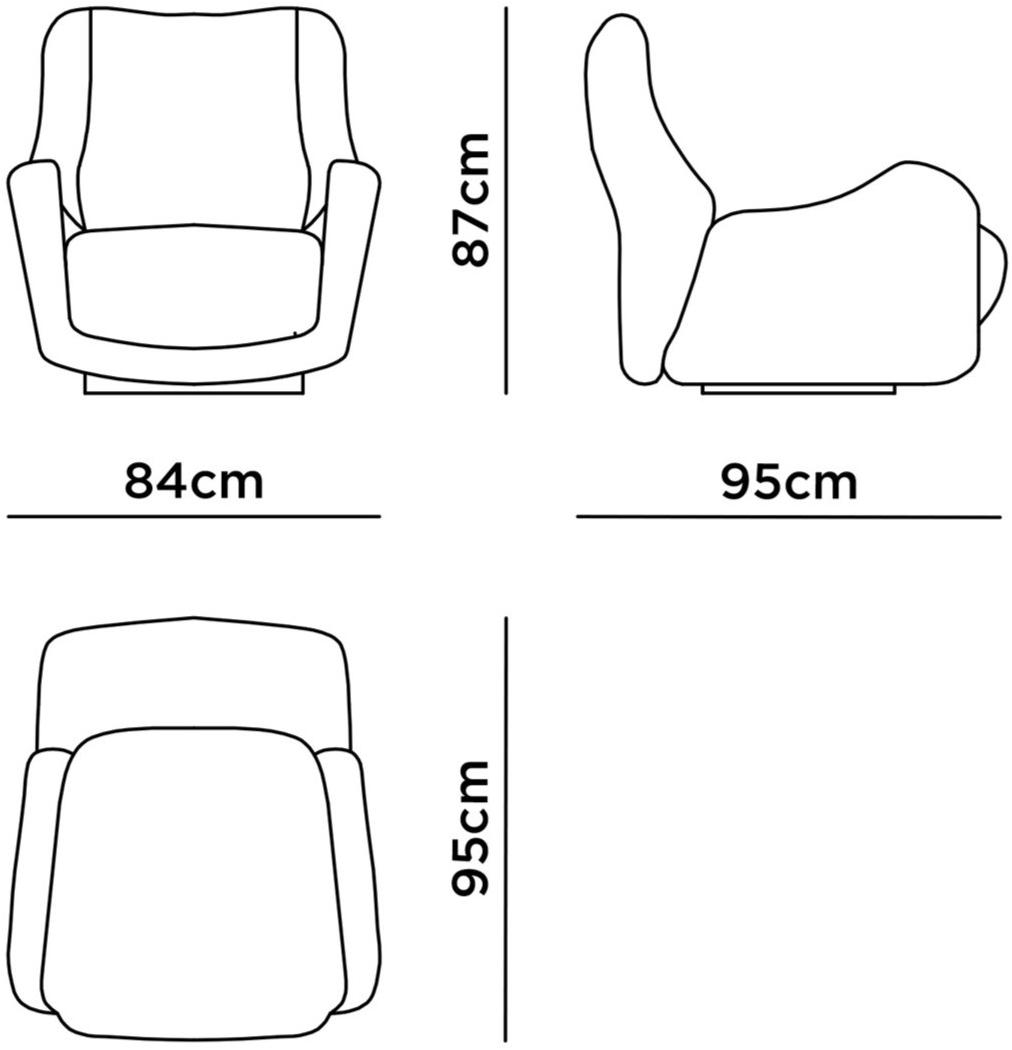 Greenapple Поворотное кожаное кресло с подлокотниками Perfect raw G702697  - Вид №7