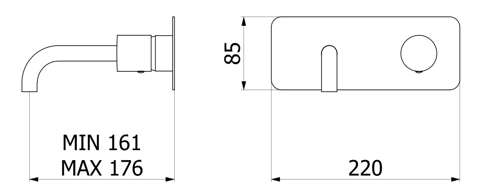 Настенный смеситель для раковины с 2 отверстиями и автоматическим сливом IB Brera ARCH-00042808 - Вид №7