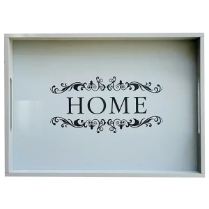 Поднос декоративный 27x37x5 см Home дерево цвет голубой