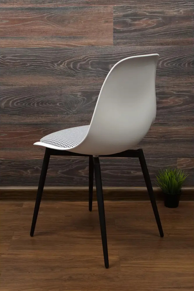 91590606 Стул Zip-Mebel Туссе 45x83x46 см рогожка цвет белый/светло-серый/черный STLM-0877642