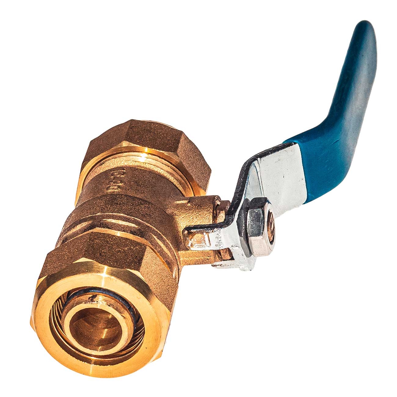 21402 Кран шаровой 16-20мм для металлопластиковых труб прямой, латунь, ручка LAB.Space  - Вид №4