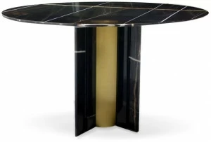 KOKET Круглый стол из мрамора сахар-нуар