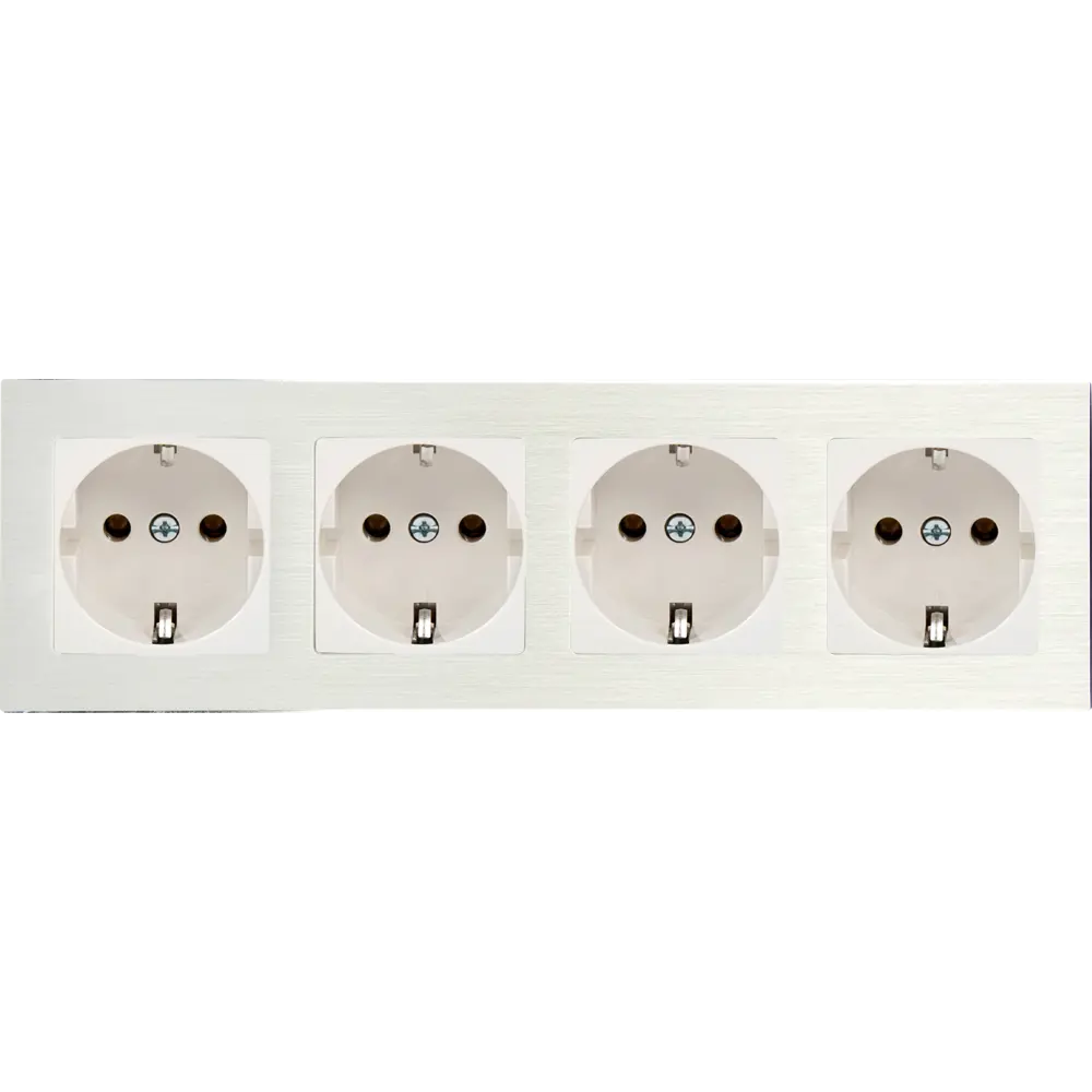 Рамка для розеток WERKEL Aluminium 4-постовая металлик 17781940 STLM-0008589 - Вид №2