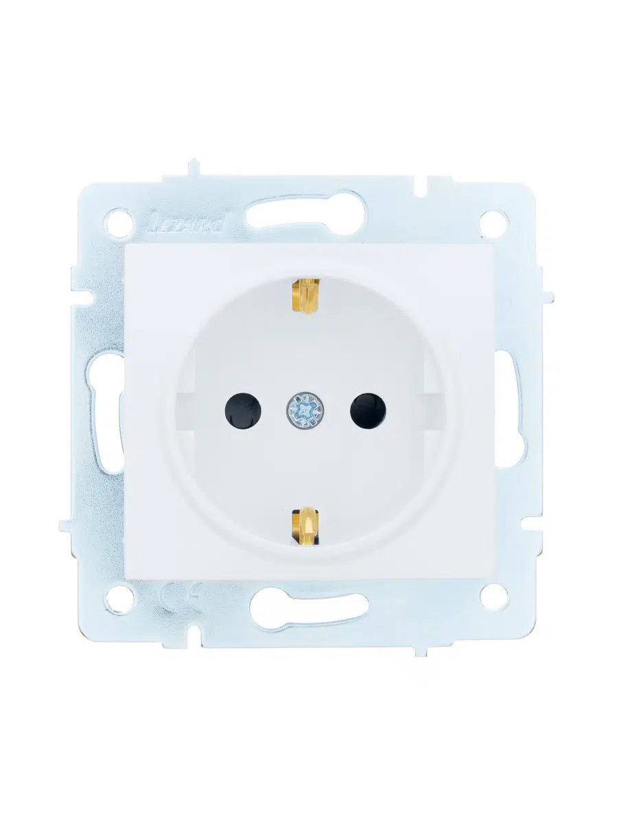 ASTI Розетка с защитой от детей ПБТ белая механизм LEZARD 7081-0288-124B