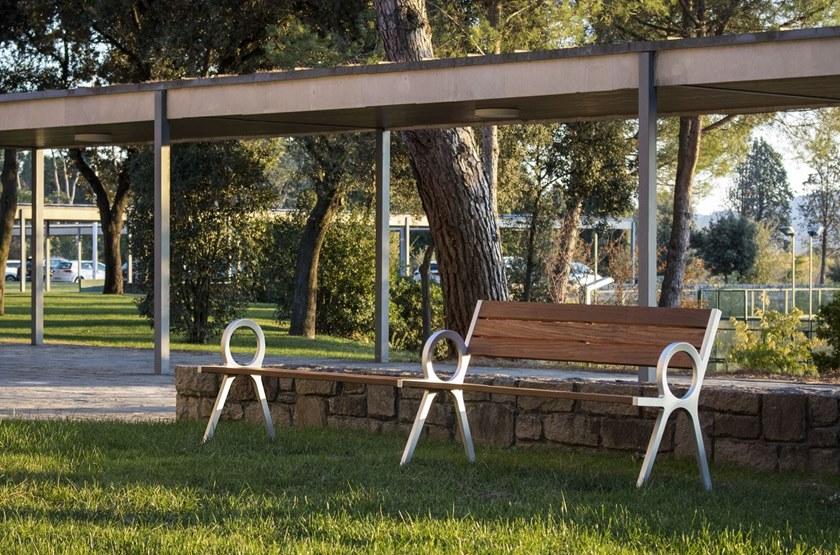 URBIDERMIS Скамья из дерева с подлокотниками со спинкой sun-id-1382356 - Вид №2