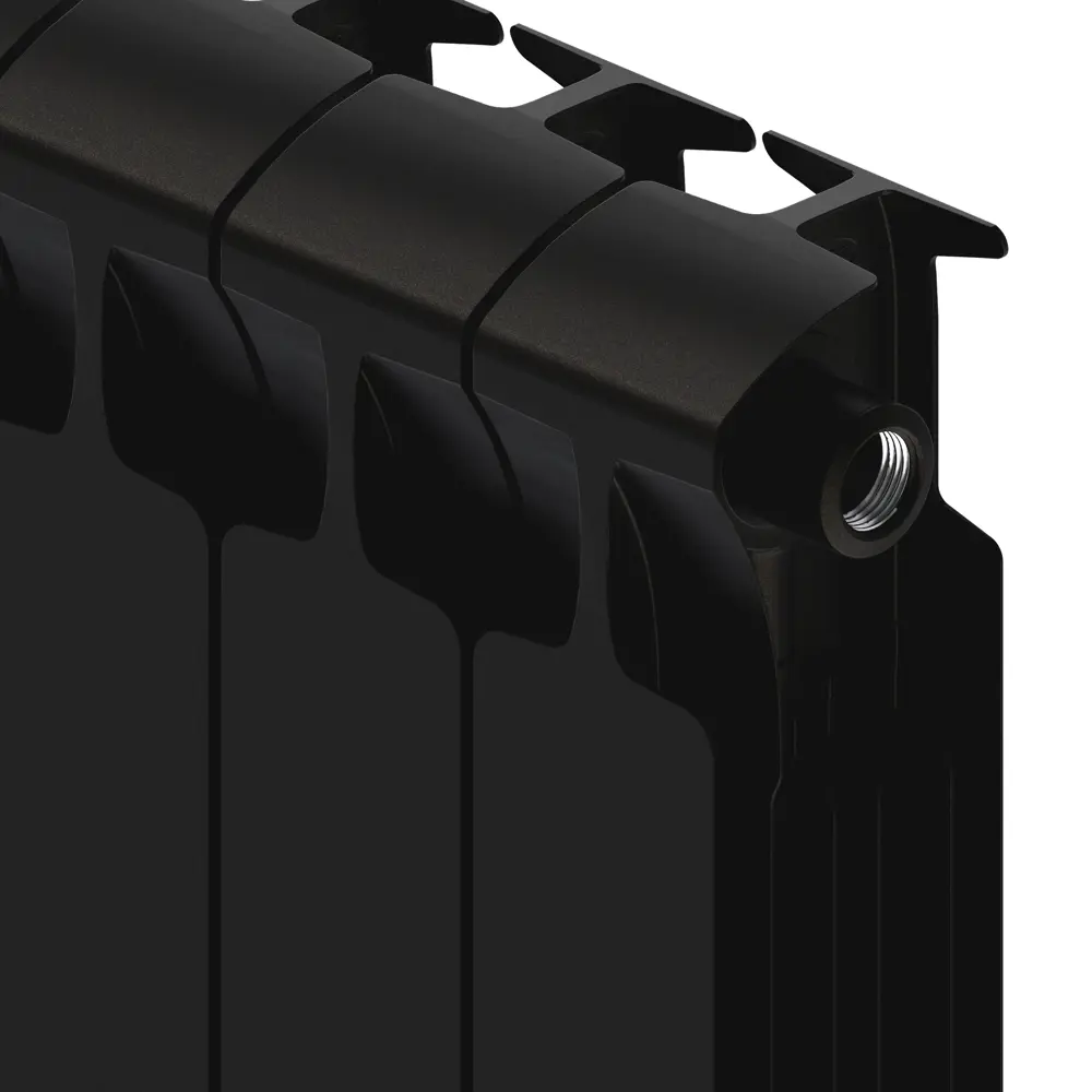 Радиатор секционный Rifar Monolit M50012RAL9005 500/100 12 секций боковое подключение биметалл черный STLM-2130094 - Вид №3