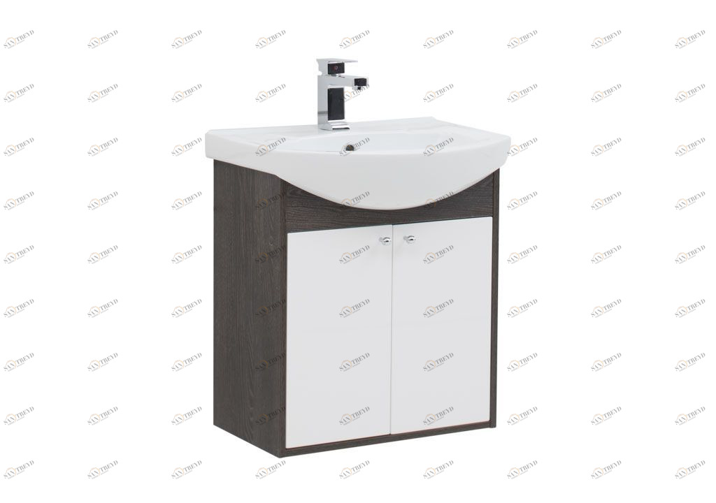 Тумба с раковиной Aquanet Грейс 60 дуб кантербери/белый (2 дверцы) 0019837200182641