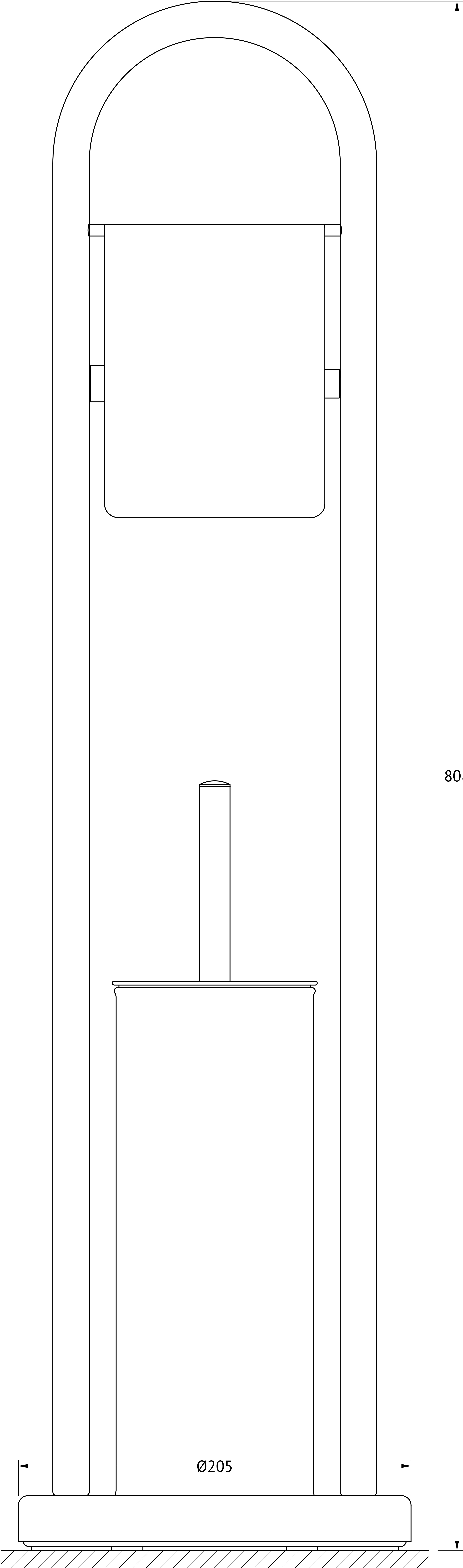 DEF 002 Стойка с 2-мя аксессуарами для туалета 80 cm DEFESTO Pro - Вид №1