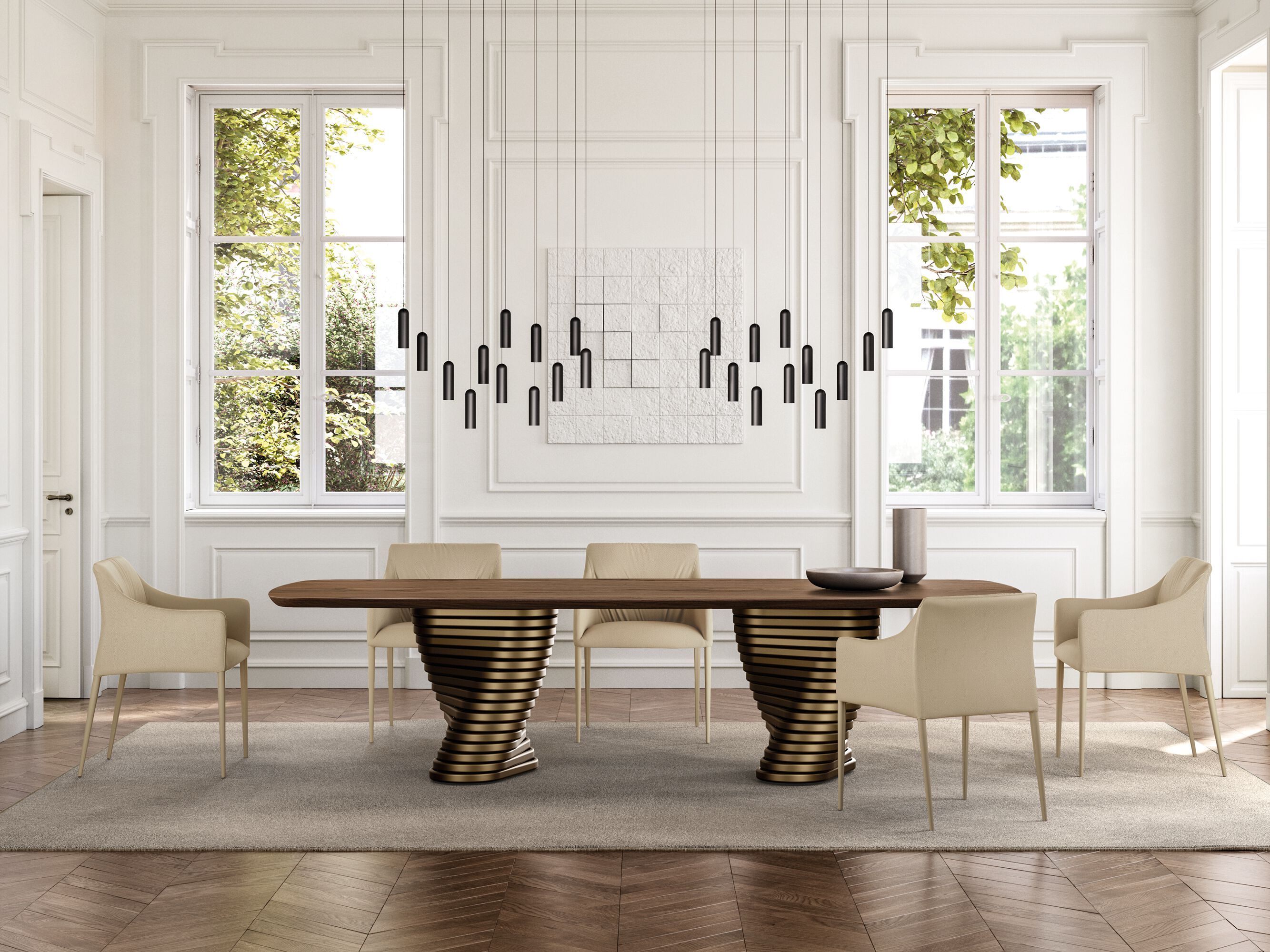 Деревянный прямоугольный стол с металлическим основанием EFORMA рулон ARCH-00115397 - Вид №1