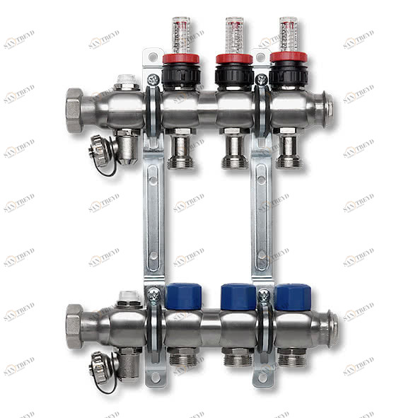 1VT09DM SANHA VT-DM Коллектор из нерж.стали с регул-ми датч-ми потока и термостатами 9 мм 