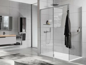 NOVELLINI Неподвижная стена из алюминия и стекла с вращающейся дверью Kuadra h frame