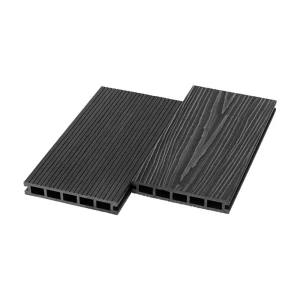 91555720 Террасная доска ДПК Rusdecking цвет графит 1500x150x24мм двусторонний вельвет/структура дерева 0.45м² 2шт STLM-1332146