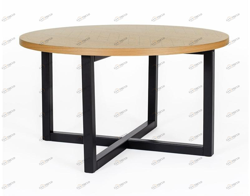 Woodman Круглый журнальный столик из фанерованной древесины Camden 254221701012