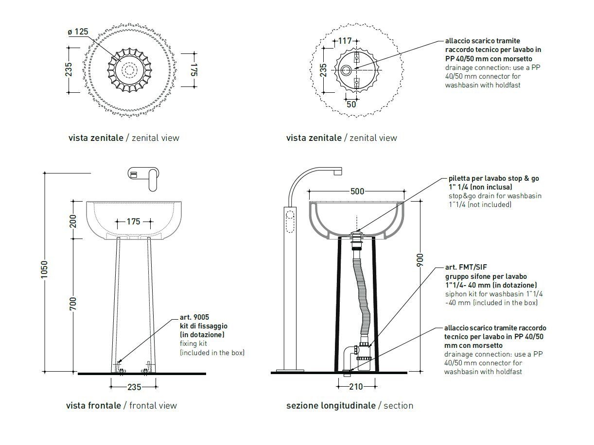 Керамическая отдельно стоящая раковина Ceramica Flaminia семьсот ARCH-00010861 - Вид №3