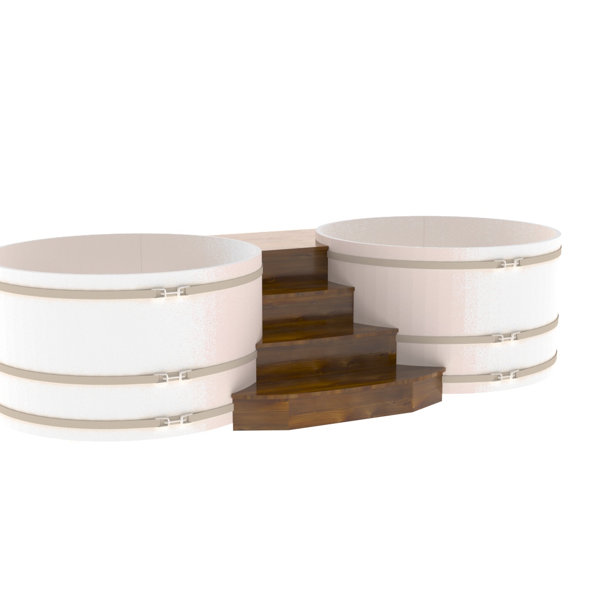 2347 Подиум на 2 купели D 1.8 Рустик морёный Alyarus 