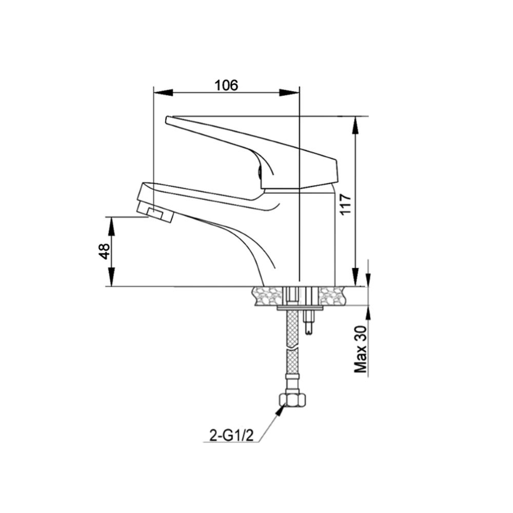 Смеситель для раковины Raiber Nova R2502 однорычажный R2502 Santreyd  - Вид №1