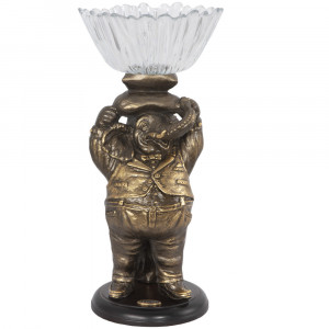 52083 BOGACHO Фруктовница-конфетница Слон Мистер Твистер Литьевой мрамор / стекло