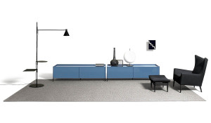 Алюминиевая напольная лампа с порошковым покрытием с полкой