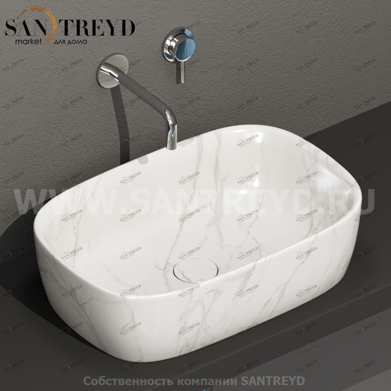 GE044AC Накладная раковина на столешницу  прямоугольная Ceramica Globo GENESIS