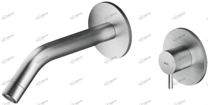 MGS Смеситель для ванны настенный из нержавеющей стали на 2 отверстия Minimal sun-id-1499829