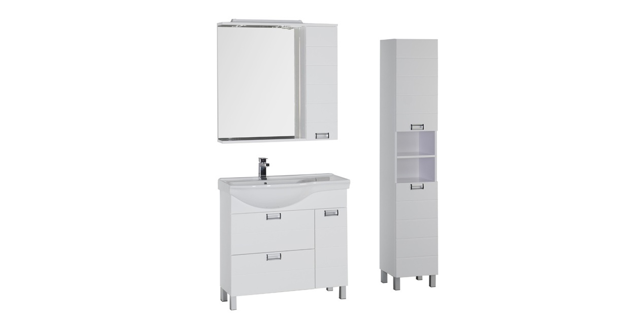 Комплект мебели Aquanet Сити 90 L белый 00177535 - Вид №1