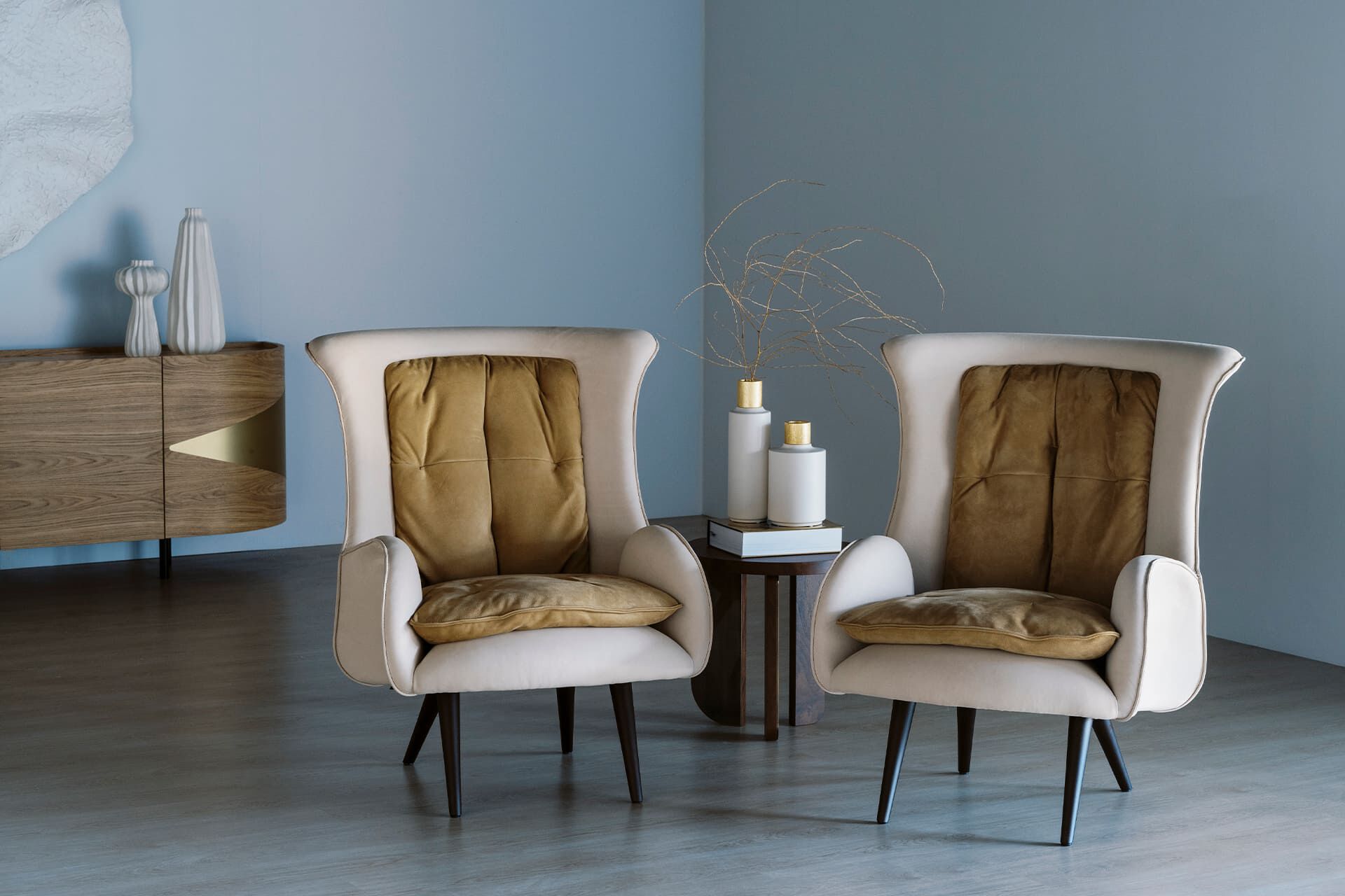 Кресло из нубука с высокой спинкой Greenapple BARÃO ARCH-00069739 - Вид №2