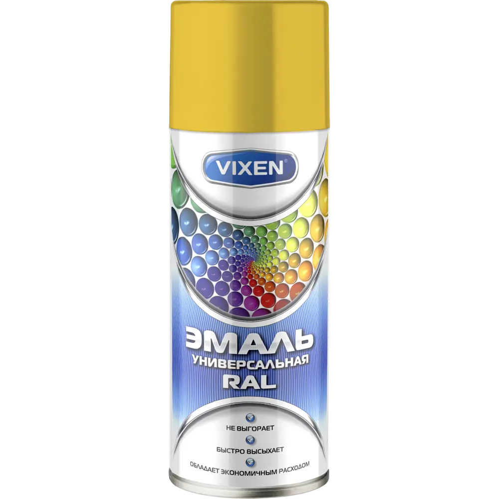 Эмаль аэрозольная Vixen алкидная цвет жёлтый 0.52 л STLM-2190786