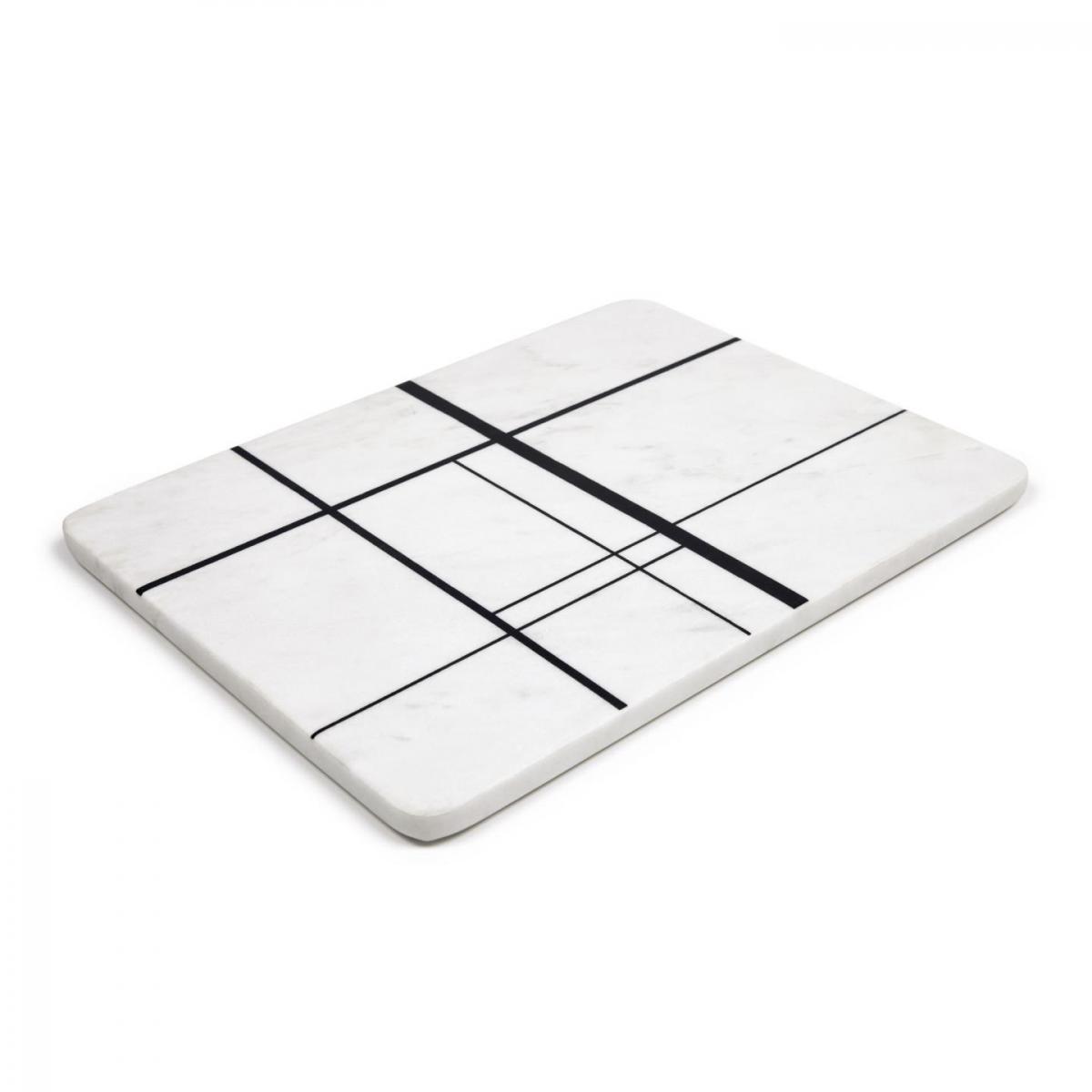 106385 Разделочная доска из белого мрамора с синими полосами La Forma Tahina  - Вид №1