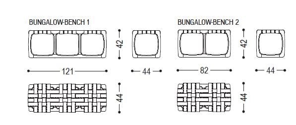 Садовая скамейка из тикового дерева с тканевым сиденьем Riva 1920 бунгало ARCH-00014073 - Вид №2