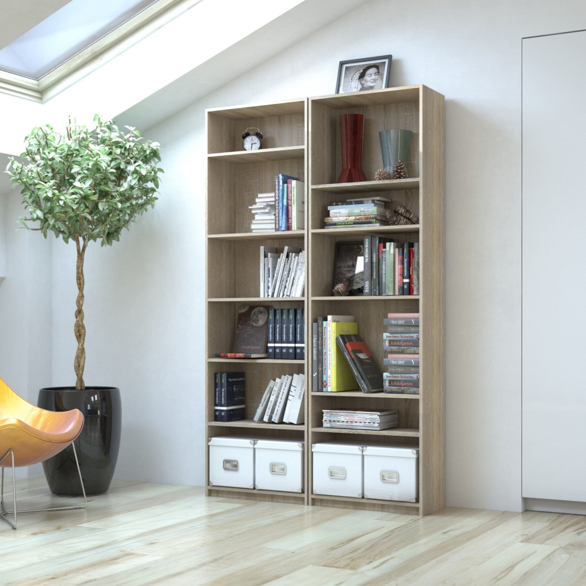 18142875 Стеллаж Кабуки 60x201x28 см, ЛДСП, цвет дуб сонома Santreyd  - Вид №4