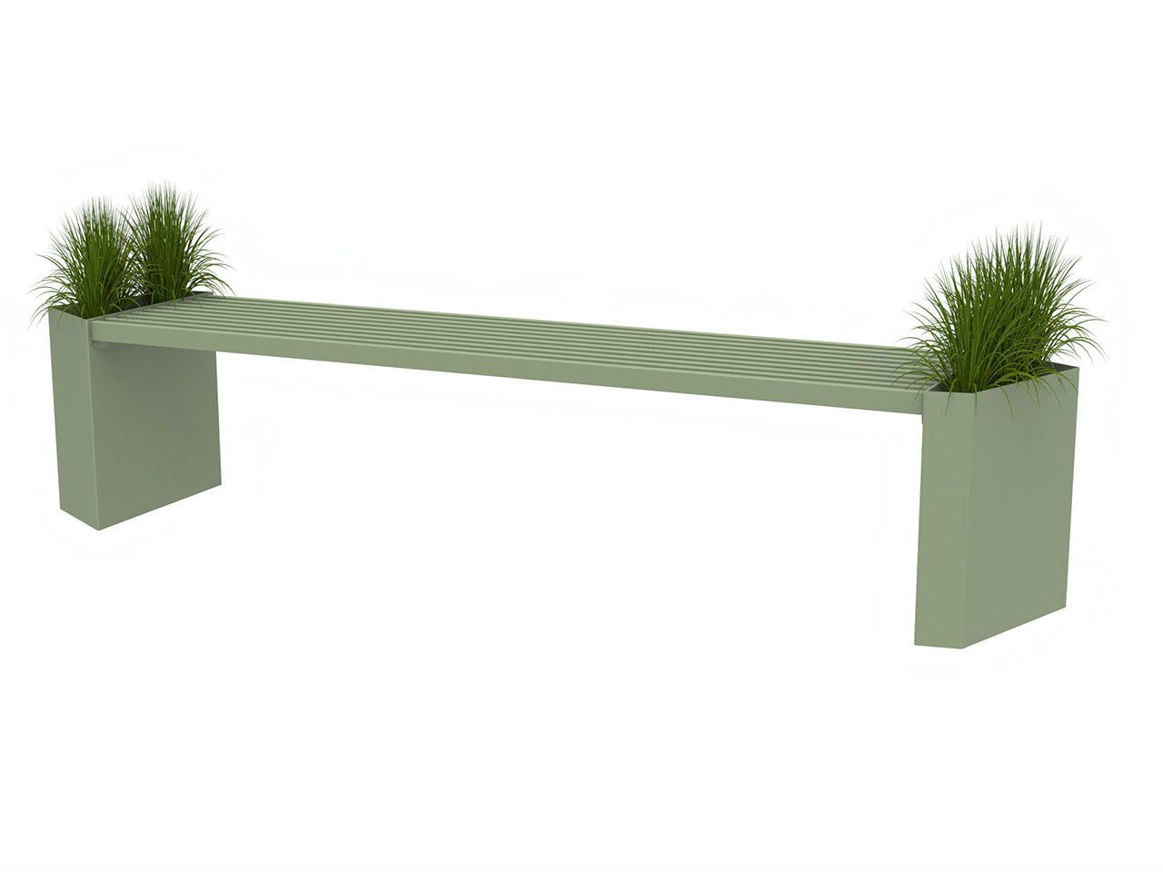 Стальная скамейка со встроенным плантатором Lazzari CALLIOPE ARCH-00063415