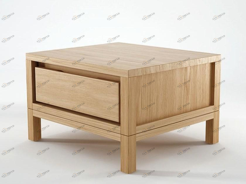 KARPENTER Квадратная тумбочка из дерева с ящиками Solid sun-id-1507307