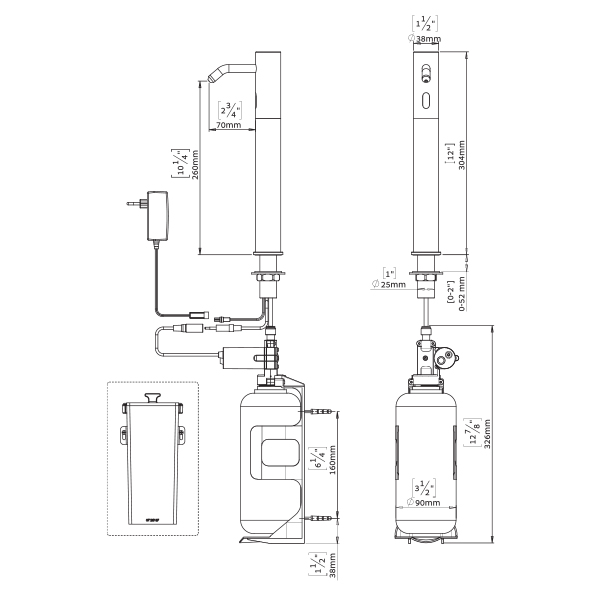237922/05 Автоматический дозатор мыла Extreme Plus stern  - Вид №1