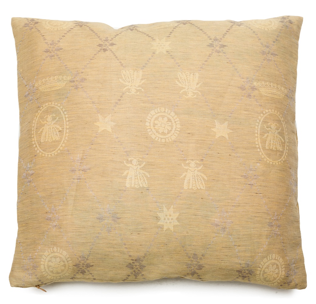 LEI_15 Подушка на молнии 50/50, желтый, 50% лен 50% хлопок жаккард, наполнитель комфорель LEITNER Santreyd 