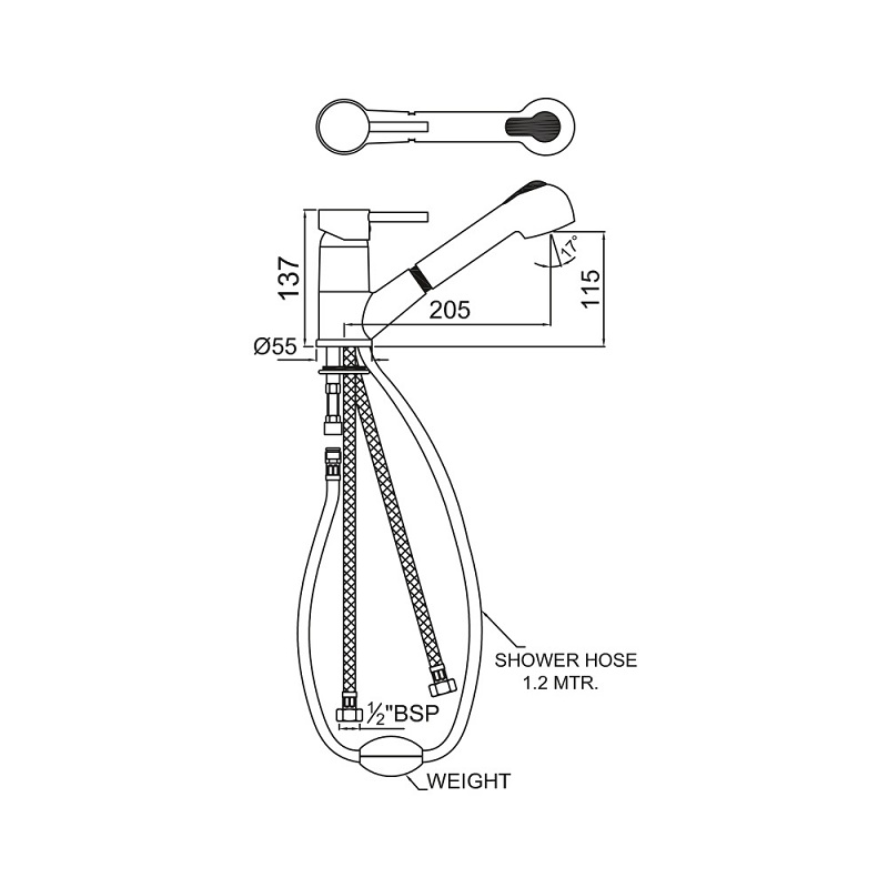 FLR-CHR-5177B Смеситель Jaquar Eko Santreyd - Вид №1
