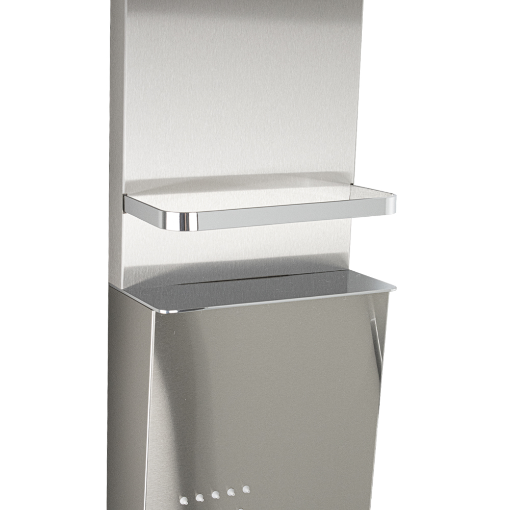 GFmark - Душевая панель РАЗБОРНАЯ - "тропический душ" с двумя лейками, корпус МАТОВАЯ нержавеющая сталь марки 304, код: 5509  - Вид №7