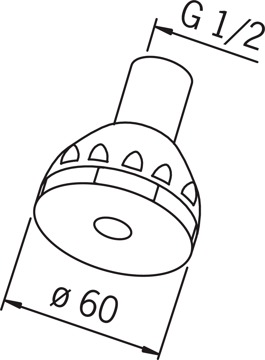 Oras 305 Сеточная головка душа, 12 l/min 305  Хром  - Вид №2