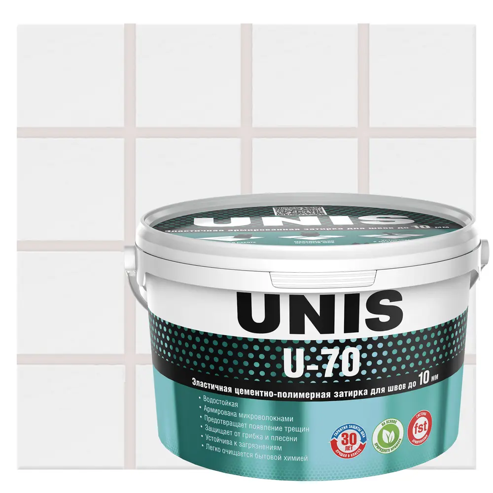 Затирка цементно-полимерная U-70 цвет светло-серый 2 кг Unis STLM-2164464
