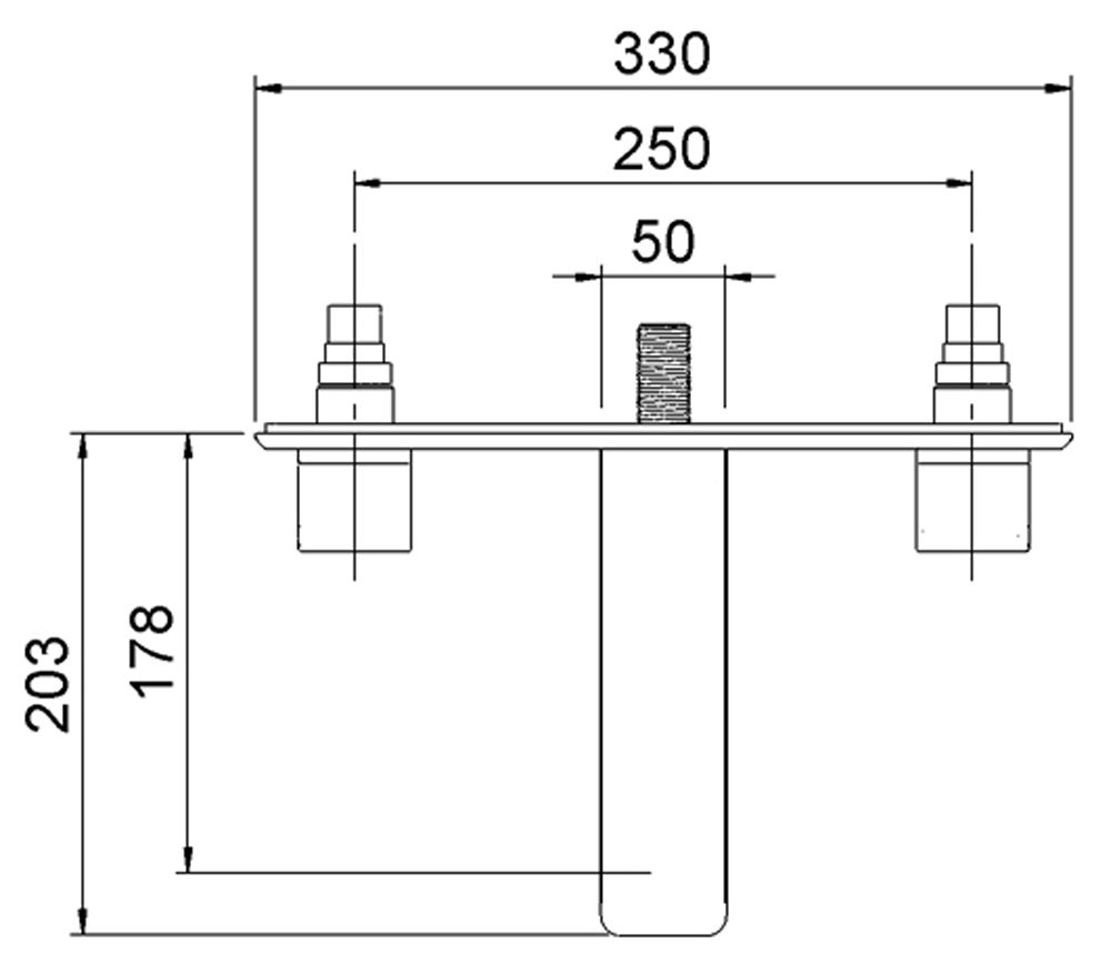 KIBWCP Смеситель на стену Kiri на 3 отверстия Methven  - Вид №1