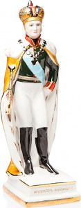 10617369 Мануфактуры Гарднеръ в Вербилках Скульптура "Император Александр I" Фарфор, Керамика