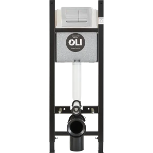 Инсталляция Oli Expert Black 40 см для подвесного унитаза с кнопкой цвет хром 84505957 STLM-2125928