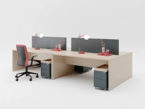 PROF Рабочий стол из дерева с ящиками