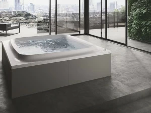 Jacuzzi® Квадратная гидромассажная ванна с хромотерапией