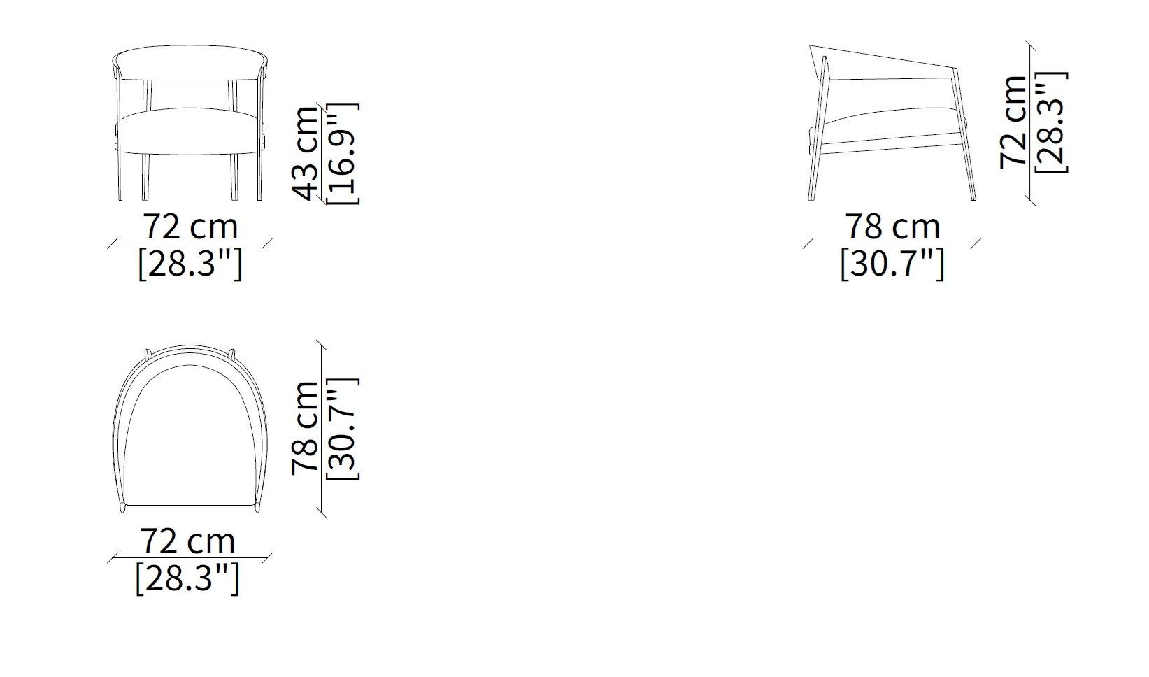 Кресло из массива дерева с подлокотниками Frigerio LIZZYE ARCH-00130868 - Вид №4