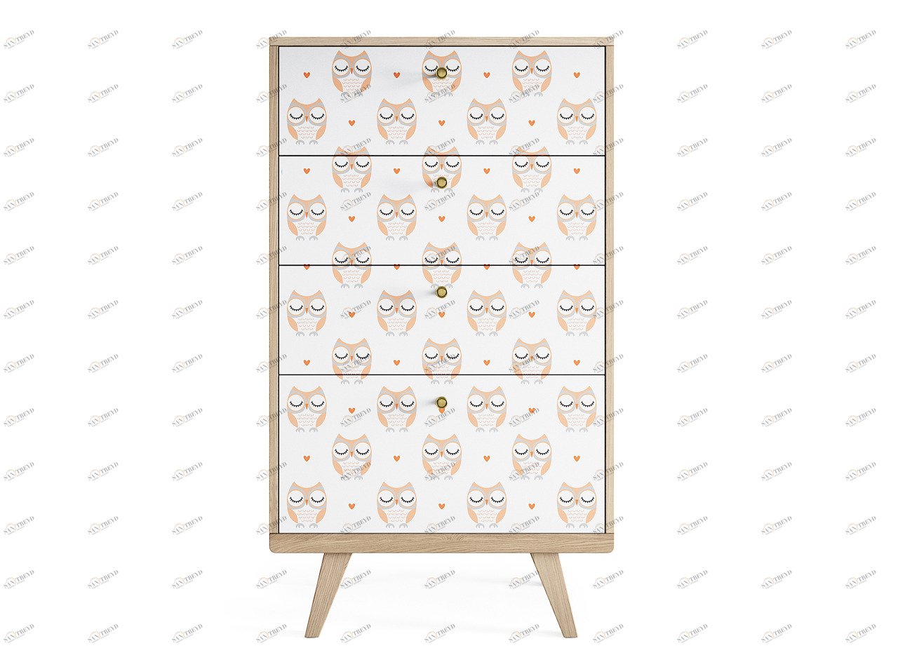 Комод высокий с рисунком "Принт 058" Thimon THE IDEA КОМОДЫ THIMON 209990 Бежевый;белый 