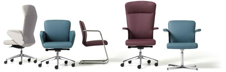 Diemme Кожаное консольное офисное кресло с подлокотниками Halfpipe sun-id-1422488 - Вид №3