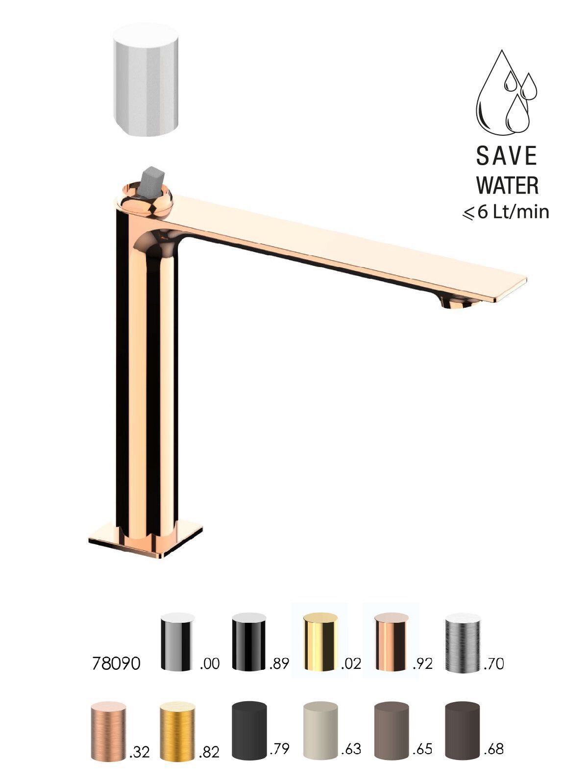 Смеситель для раковины с ограничителем расхода Rubinetterie Frattini Narciso S ARCH-00125843 - Вид №19