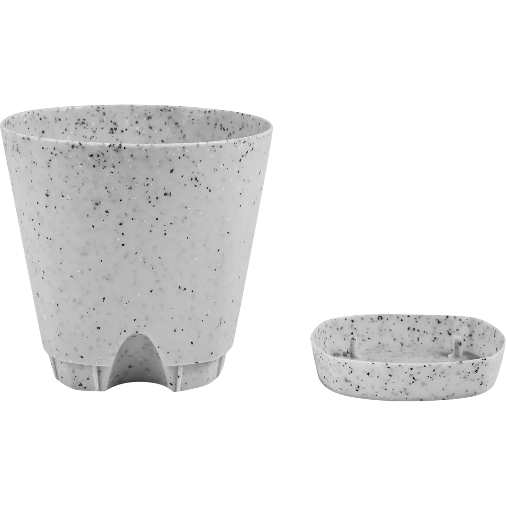 Горшок цветочный Ingreen Stone ø11 h10.7 см v0.65 л пластик серый STLM-2005732 - Вид №1