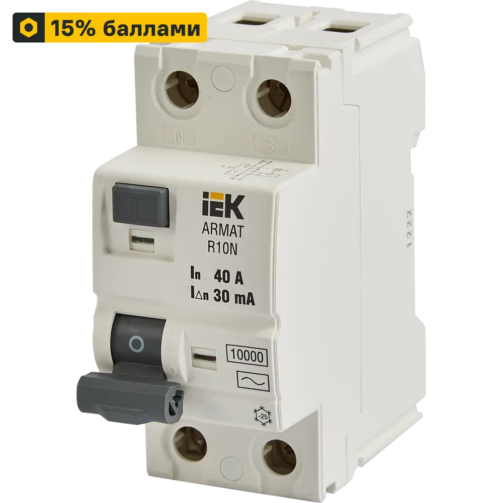 Дифференциальный автомат IEK R10N 40А - защита от токов утечки и перегрузок 87762180 STLM-1114597